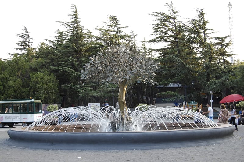 Mtatsminda amusement park overlooking Tbilisi