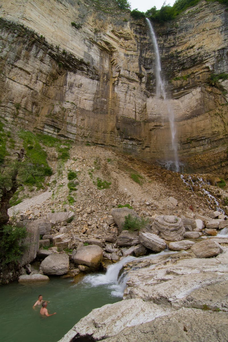Cliffside walkway along Okatse Canyon — 3